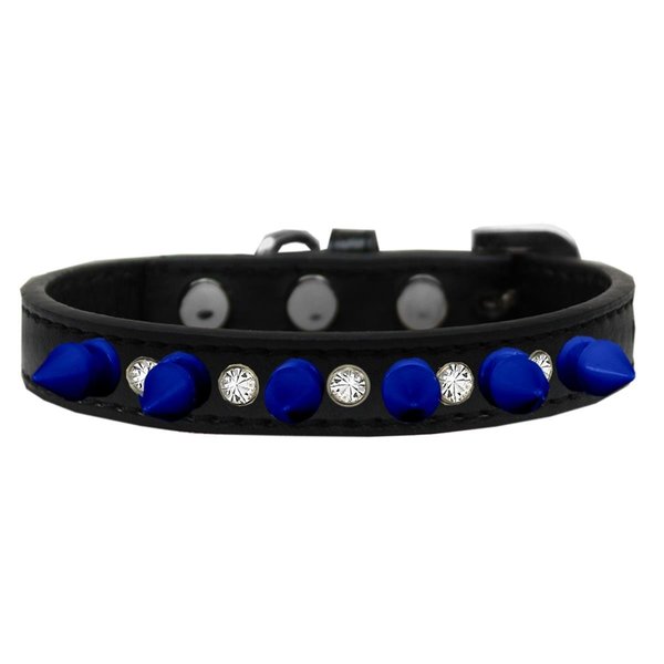 Pet Pal Crystal & Blue Spikes Dog CollarBlack Size 16 PE814652